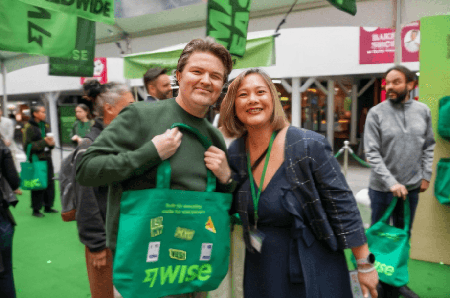 Crowds at the Wise giveaway tables during the Times Square activation