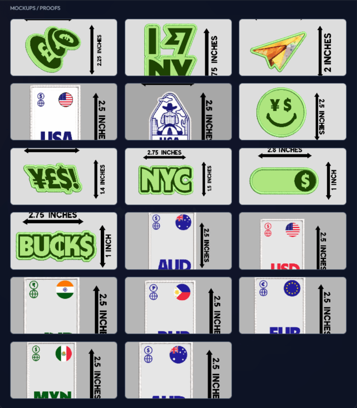 The custom Wise patch designs Panda Patches produced for the Nasdaq activation